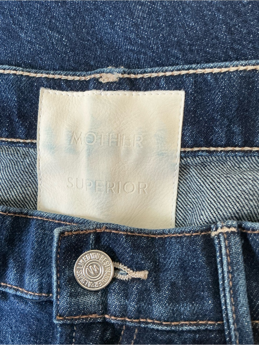MOTHER SUPERIOR Jeans Mid-Rise Full-Pipe Flood Fray Unplugged Blue Size 29 - Picture 11 of 16